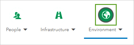 Environment filter button selected