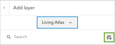 Filter button in the Add layer pane