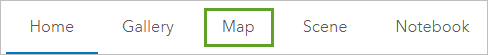 Map tab in ArcGIS Online or ArcGIS Enterprise