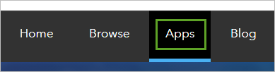 Apps tab on the Living Atlas website