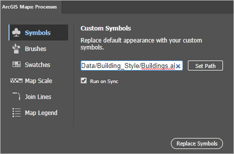 Processes window with symbol path set and Run on Sync checked