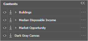 Buildings layer at the top of the Contents pane