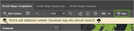 Sync map into artwork layers button