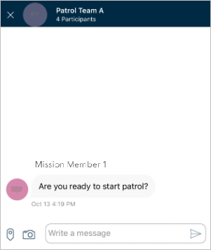 Send a chat to fellow mission participants.