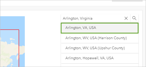 Search for Arlington, Virginia.