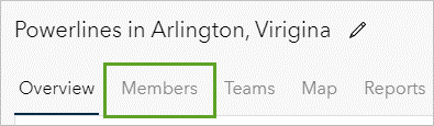 The Members tab in ArcGIS Mission Manager