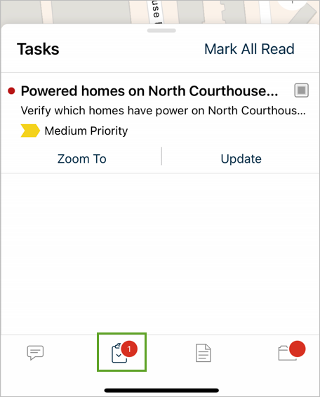 Tap the tasks button.