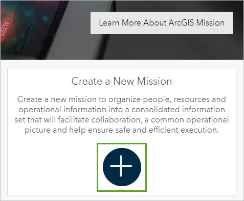 Create a New Mission button