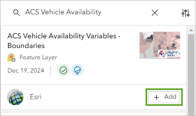 Add button for the ACS Vehicle Availability Variables - Boundaries layer