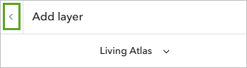 Back button on the Add layer pane
