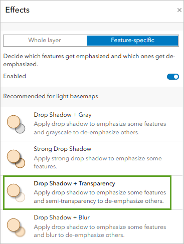 Drop Shadow + Transparency effect