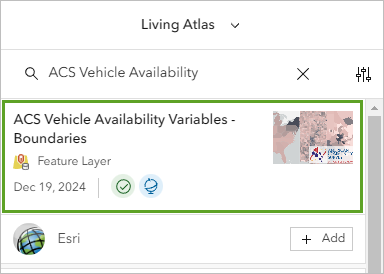 ACS Vehicle Availability Variables - Boundaries result