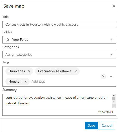 Save map window parameters