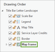 Map Frame in Contents pane