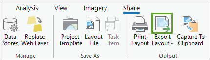 Export Layout button on Share tab