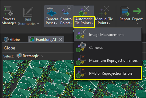 RMS of Reprojection Errors option