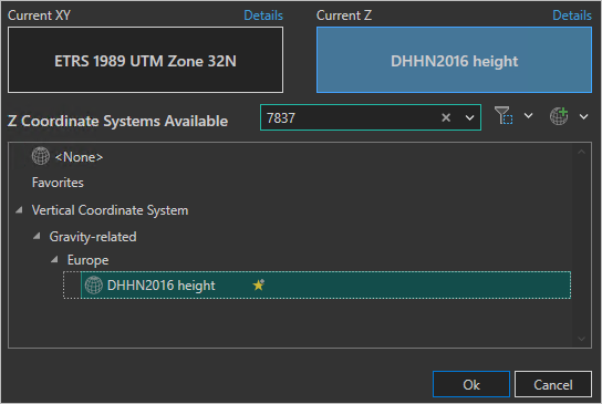 Z coordinate system