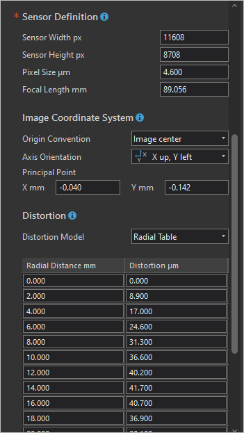 Sensor definition data