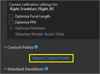 Import Control Points option