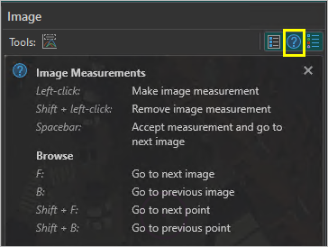 Image control point measuring instructions