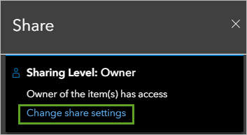 Change share settings in the Share window