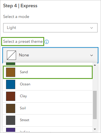 Sand preset theme selected in the Theme & Layout pane