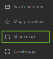 Share map on the Contents toolbar