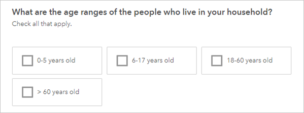 Multiple select question in survey preview