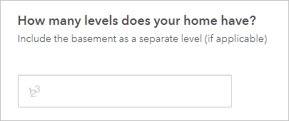 Number question configured in survey preview