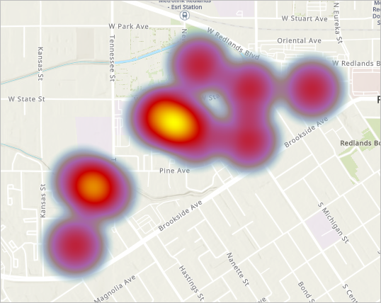 Survey response layer in the Heat Map style
