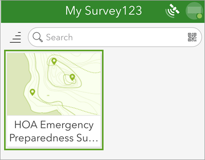 Survey thumbnail in the My Survey123 page