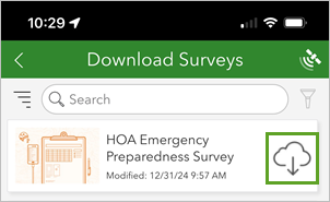 Download button for the HOA Emergency Preparedness Survey