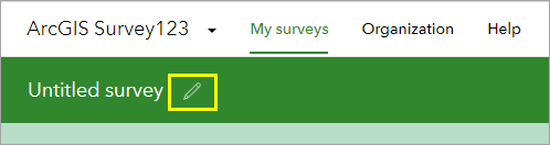 Edit survey info button for the survey title
