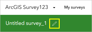 Edit survey info button for the survey title