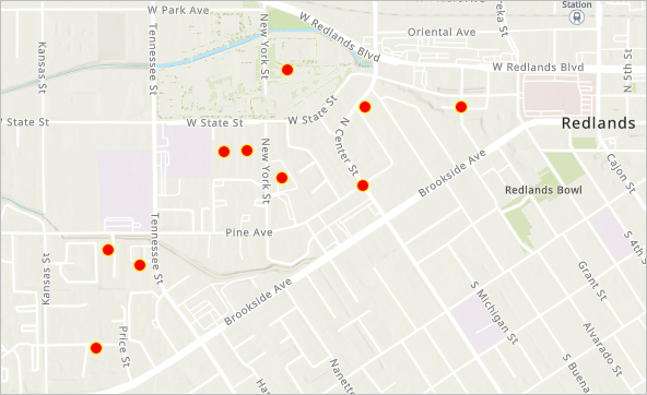 Map zoomed in to the survey response location