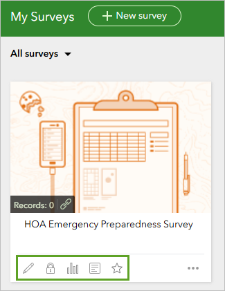 Survey thumbnail and icons