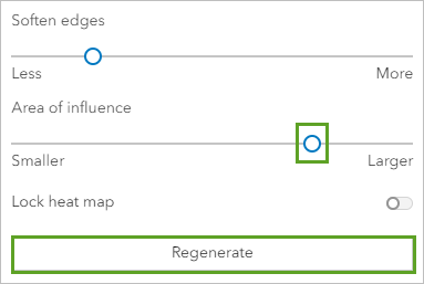 Area of influence configured and the Regenerate button in the Style options pane