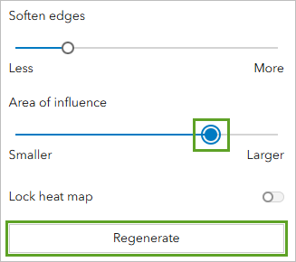 Area of influence configured and the Regenerate button in the Style options pane