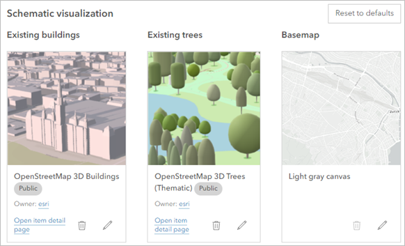 Schematic visualization settings