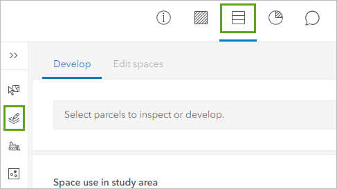 Development tab and Edit parcels button