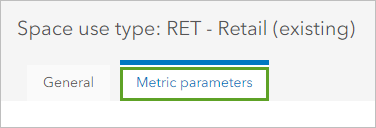 Metric parameters tab