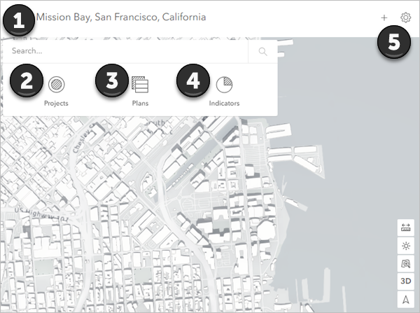 Urban overview page user interface