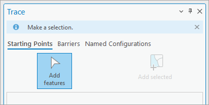 Add features button in the Trace pane