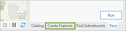 Create Features tab below the Trace pane