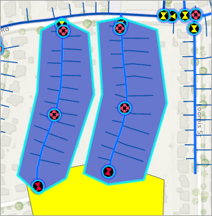 Both Planned Outage polygons selected on the map