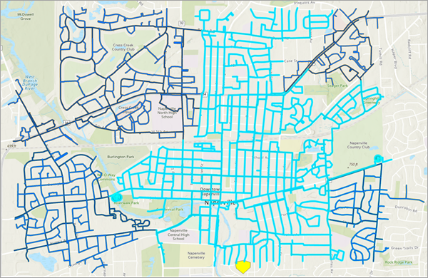 Map with selected pressure zone