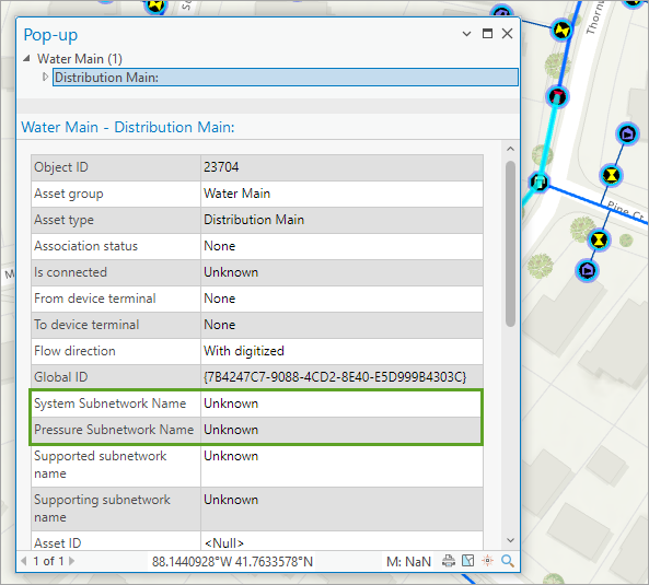 Subnetwork fields in the pop-up