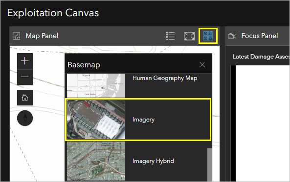 Imagery basemap option