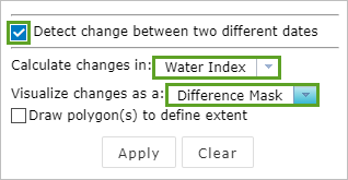 Detect change between two different dates options