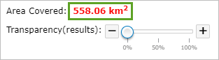 Area Covered of 558.06 kilometers squared